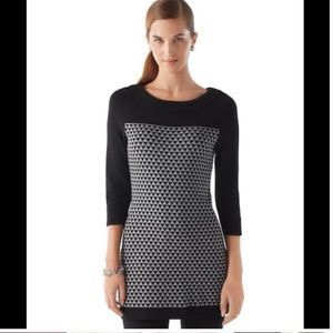 White House Black Market Geometric Sweater Tunic Size Medium